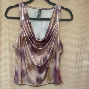 Anthropologie Liquid Shine Cowl Neck Tank Top